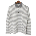 【新品】 ボーダーポロシャツ M バーバリーロンドン 46459 BURBERRY LONDON グレー系×ホワイト系 メンズ