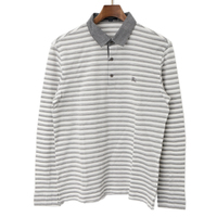【新品】 ボーダーポロシャツ M バーバリーロンドン 46459 BURBERRY LONDON グレー系×ホワイト系 メンズ