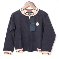 【新品】 リブラインノーカラーコットンブルゾン 110A バーバリーロンドン 75403 BURBERRY LONDON ネイビー ボーイズ