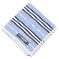 【新品】 薄手 ハンカチ ボーダー  バーバリー 72070 BURBERRY ブルー メンズ