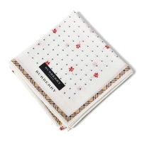 【新品】 薄手 ハンカチ 花柄  バーバリー 70443 BURBERRY ネイビー レディース