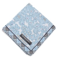 【新品】 薄手 ハンカチ 花柄  バーバリー 72032 BURBERRY ブルー レディース