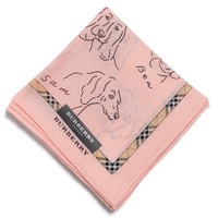【新品】 薄手 ハンカチ 犬  バーバリー 72046 BURBERRY ピンク レディース