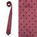 【新品】ドットネクタイ バーバリーロンドン 全長146×剣先7cm レッド系 y-000468 メンズ