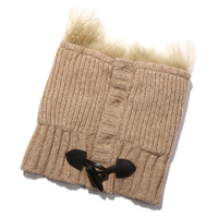 【新品】バーバリーブルーレーベル トグル付スヌード 30148 ベージュ系 トグルがポイントに