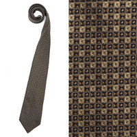 【新品】バーバリーロンドン 柄物ネクタイ 42822 ゴールド＆ブラウン系 メンズ プレゼント いろんなシーンに活躍