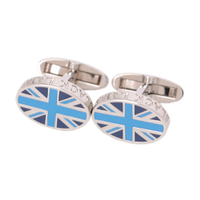 【新品】ユニオンジャックカフス ブラックレーベルクレストブリッジ 全長2cm cb-000352 ブルー系 メンズ