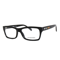 【新品】黒ブチメガネ　バーバリーブラックレーベル　黒系　メンズ　33771　つる部分のバーバリーチェックがアクセント