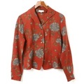 オープンカラー花柄シャツジャケット 40 バーバリーズ 76801 Burberrys レッド レディース