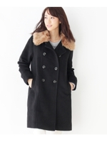 カルゼ襟2WAYファーコート/ブラック(019)