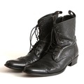 サイドジップウィングチップレースアップレザーブーツ 25.5cm バーバリーブラックレーベル 69550 BURBERRY BLACK LABEL ブラック メンズ