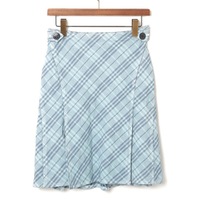 サイドボタンチェックスカート 36 バーバリーブルーレーベル 70039 BURBERRY BLUE LABEL ブルー レディース