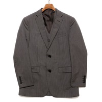 シャドーストライプピークドラペルテーラードシングルジャケットスーツ 36R バーバリーブラックレーベル 65223 BURBERRY BLACK LABEL ブラック メンズ