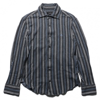 ストライプシャツ 2 バーバリーブラックレーベル 56121 BURBERRY BLACK LABEL グレー系×ブラック系 メンズ