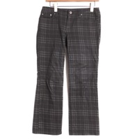 ストレートチェックパンツ 40 バーバリーロンドン 75197 BURBERRY LONDON ブラック レディース