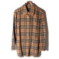 チェック柄ウールロングコート 15 バーバリーズ 69425 Burberrys ベージュ レディース