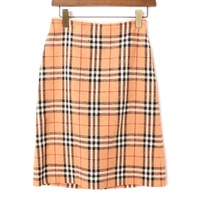 チェック柄スカート 38 バーバリーブルーレーベル 60870 BURBERRY BLUE LABEL オレンジ系 レディース