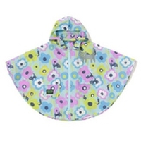 【30%OFF】ネコ花柄レインポンチョ