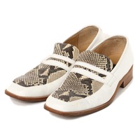 バーバリーBLACK LABELパイソンシューズ 25 バーバリーブラックレーベル 71138 BURBERRY BLACK LABEL ホワイト メンズ