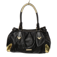 バーバリー　ハンドバッグ　ダークブラウン　スタッズ×ゴールドがクールなデザイン　37630