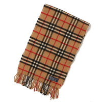 バーバリーズ チェックマフラー 41806 ベージュ系 ウール100％ トラッドな定番バーバリーチェックデザイン