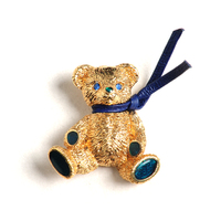 バーバリーズ テディベアピン 35116 ブルー＆ゴールド系 プレゼント