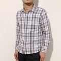 バーバリーブラックレーベル 長袖チェックシャツ グレー メンズ 17022