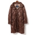 ファー付きダウンコート ロングコート 42 バーバリーロンドン 74329 BURBERRY LONDON ブラウン レディース