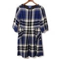 ブルーレーベルクレストブリッジ ショルダーボタンチェックウールワンピース 38 br01000848 BLUE LABEL CRESTBRIDGE ブルー レディース