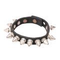 ブレスレット 全長24.5×1.5cm、最大21cm、最小19cm バーバリー 44156 シルバー×ブラック系 メンズ ロックテイストなスタッズ付きアクセサリー