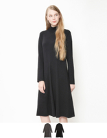 ボトルネックフレアニットワンピース【メール便可／100】