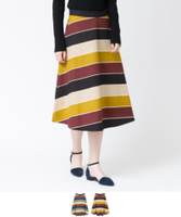 マルチボーダーフレアスカート【メール便可／50】