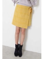 ラップ　プレイド　スカート/イエロー(060)