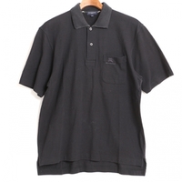ロゴ刺繍半袖ポロシャツ M バーバリーゴルフ 75216 BURBERRY GOLF ブラック メンズ