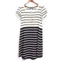 半袖バイカラーボーダーワンピース 38 バーバリーブルーレーベル 73857 BURBERRY BLUE LABEL ネイビー レディース