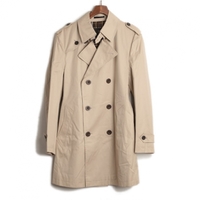 裏地チェックウエストベルト付トレンチコート M バーバリーブラックレーベル 69228 BURBERRY BLACK LABEL ベージュ メンズ