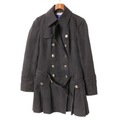 裏地チェックロゴボタンフレアトレンチコート 38 バーバリーブルーレーベル br01002258 BURBERRY BLUE LABEL ブラック レディース