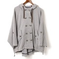 裏地ボーダーコットンドレープケープパーカー 38 バーバリーブルーレーベル 75261 BURBERRY BLUE LABEL グレー レディース