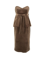 フロントリボンベアワンピース/モカ