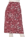 花柄ペンシルスカート/レッド