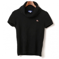 タートルネック半袖ニットカットソー 38 バーバリーブルーレーベル br01000960 BURBERRY BLUE LABEL ブラック レディース