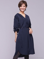 袖リボンワンピース/グレージュ