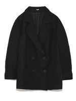 【emmi atelier】リネンボキシージャケット/BLK