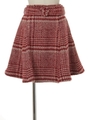 チェックフレアスカート/レッド