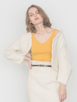 【emmi atelier】フリンジジャガードジャケット/WHT