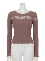 デコルテレースカットTOPS/モカ