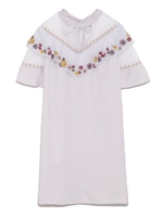 レトロフラワー刺繍ワンピース/PNK