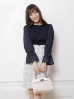 ファンシーチェックタイトスカート/ライトブルー