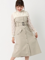 【2WAY】トレンチスカート/ビスチェワンピース/モカ