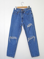 リメイククラッシュデニムパンツ リメイク      